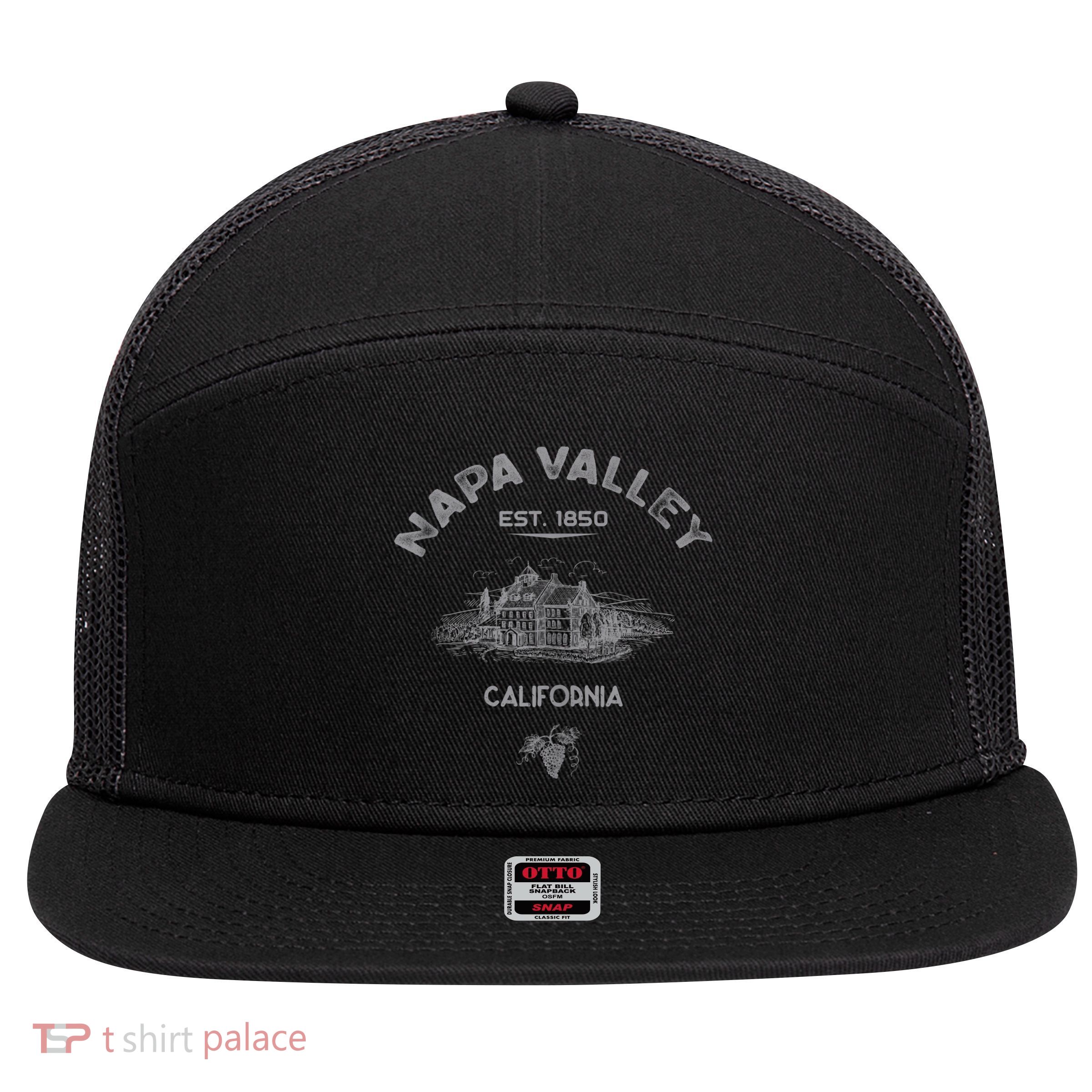Napa Valley California Winery Souvenir 7 Panel Mesh Trucker Snapback Hat