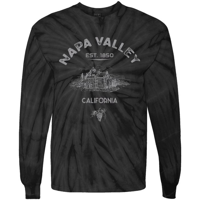 Napa Valley California Winery Souvenir Tie-Dye Long Sleeve Shirt