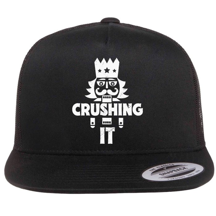 Nutcracker Vintage Christmas Nutcracker Crushing It Flat Bill Trucker Hat