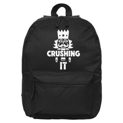 Nutcracker Vintage Christmas Nutcracker Crushing It 16 in Basic Backpack