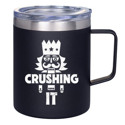 Nutcracker Vintage Christmas Nutcracker Crushing It 12oz Stainless Steel Coffee Mug