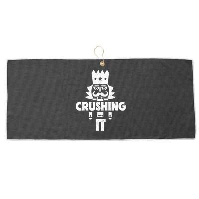Nutcracker Vintage Christmas Nutcracker Crushing It Large Microfiber Waffle Golf Towel