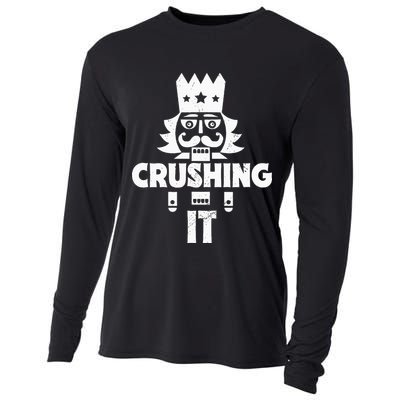 Nutcracker Vintage Christmas Nutcracker Crushing It Cooling Performance Long Sleeve Crew
