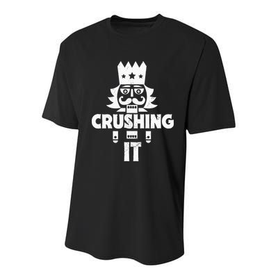 Nutcracker Vintage Christmas Nutcracker Crushing It Youth Performance Sprint T-Shirt