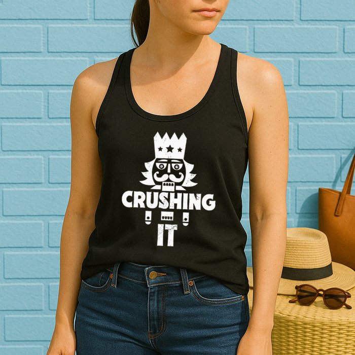 Nutcracker Vintage Christmas Nutcracker Crushing It Womens Tank Top