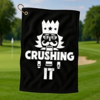 Nutcracker Vintage Christmas Nutcracker Crushing It Golf Towel