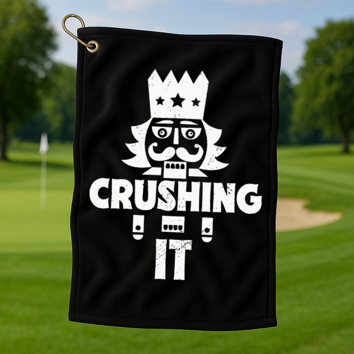 Nutcracker Vintage Christmas Nutcracker Crushing It Golf Towel