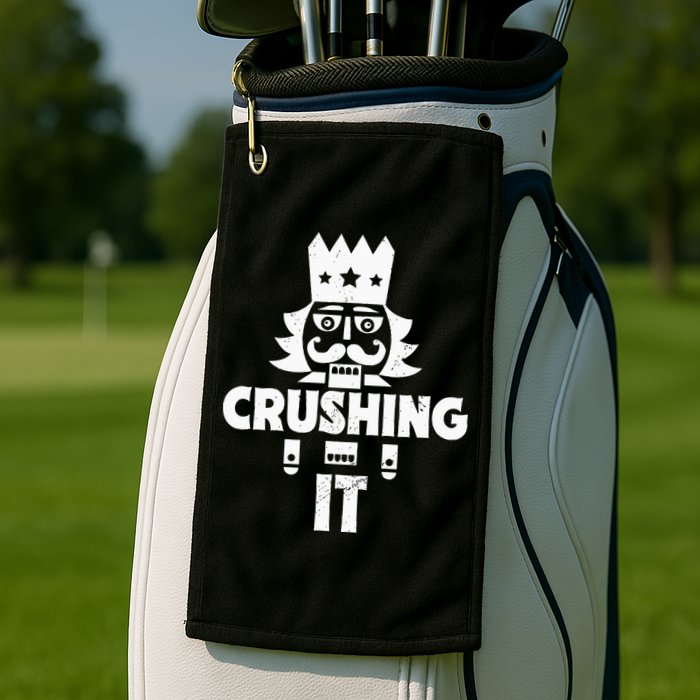 Nutcracker Vintage Christmas Nutcracker Crushing It Golf Towel