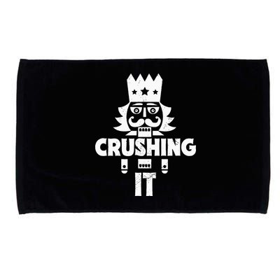 Nutcracker Vintage Christmas Nutcracker Crushing It Microfiber Hand Towel