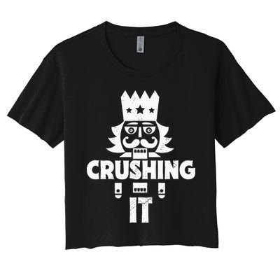 Nutcracker Vintage Christmas Nutcracker Crushing It Crop Top