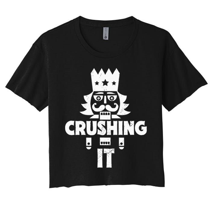 Nutcracker Vintage Christmas Nutcracker Crushing It Crop Top