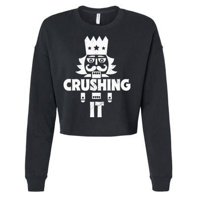 Nutcracker Vintage Christmas Nutcracker Crushing It Cropped Pullover Crew
