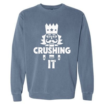 Nutcracker Vintage Christmas Nutcracker Crushing It Garment-Dyed Sweatshirt