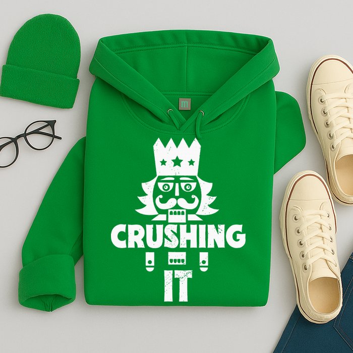 Nutcracker Vintage Christmas Nutcracker Crushing It Hoodie