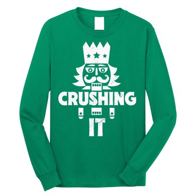 Nutcracker Vintage Christmas Nutcracker Crushing It Long Sleeve Shirt