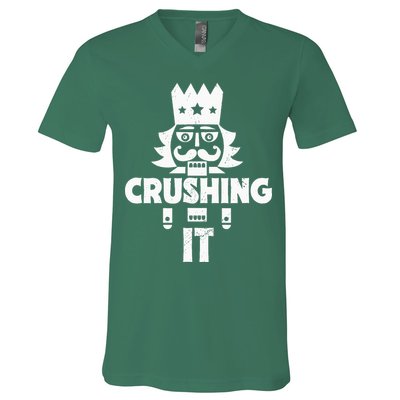 Nutcracker Vintage Christmas Nutcracker Crushing It V-Neck T-Shirt