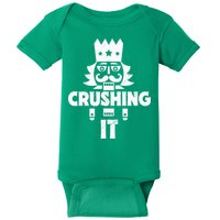 Nutcracker Vintage Christmas Nutcracker Crushing It Baby Bodysuit