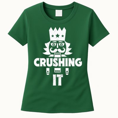 Nutcracker Vintage Christmas Nutcracker Crushing It Womens T-Shirt