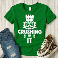 Nutcracker Vintage Christmas Nutcracker Crushing It Womens T-Shirt