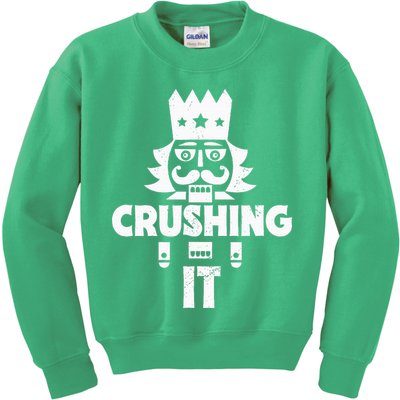 Nutcracker Vintage Christmas Nutcracker Crushing It Kids Sweatshirt