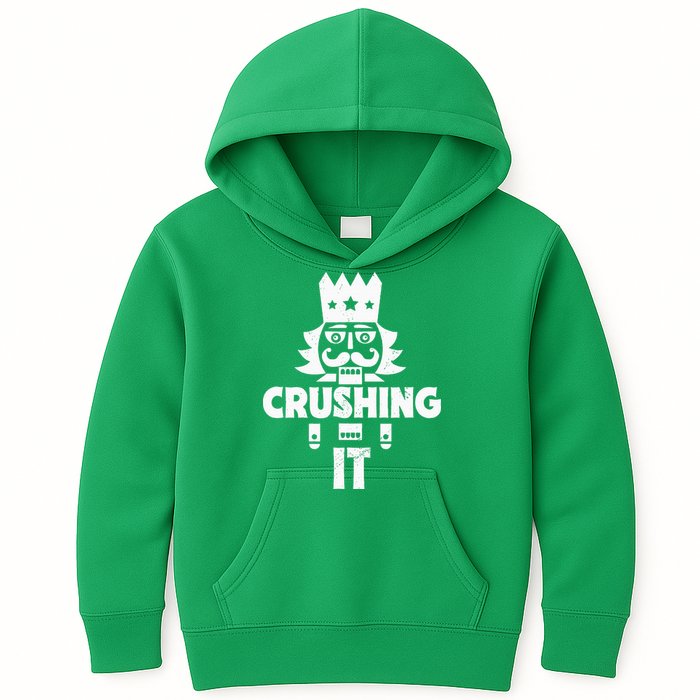 Nutcracker Vintage Christmas Nutcracker Crushing It Kids Hoodie