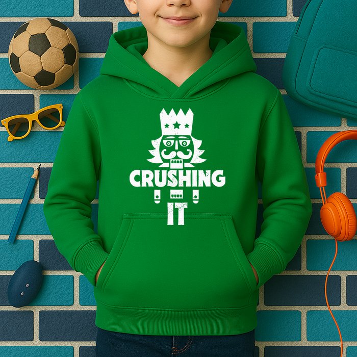 Nutcracker Vintage Christmas Nutcracker Crushing It Kids Hoodie