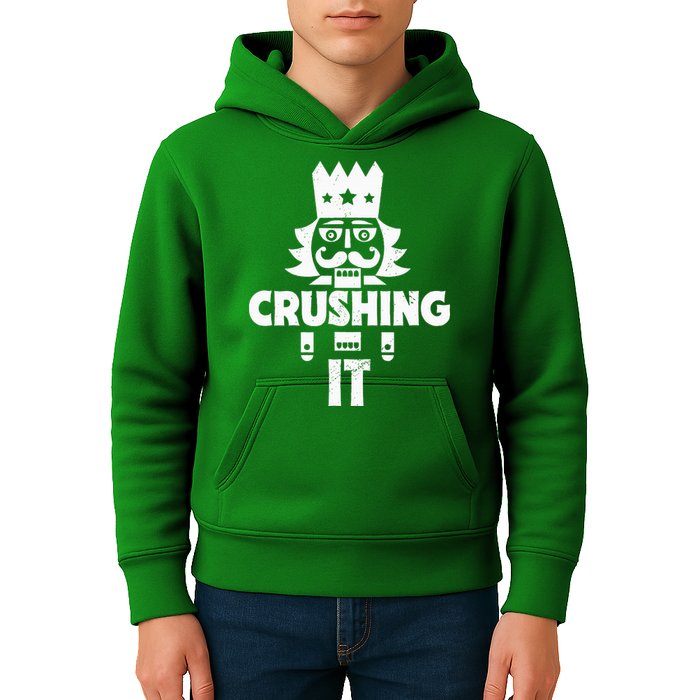 Nutcracker Vintage Christmas Nutcracker Crushing It Kids Hoodie