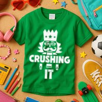 Nutcracker Vintage Christmas Nutcracker Crushing It Kids T-Shirt