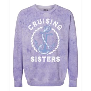 Nautical Vacation Cruising Together Cruising Sisters Cruise Gift Colorblast Crewneck Sweatshirt