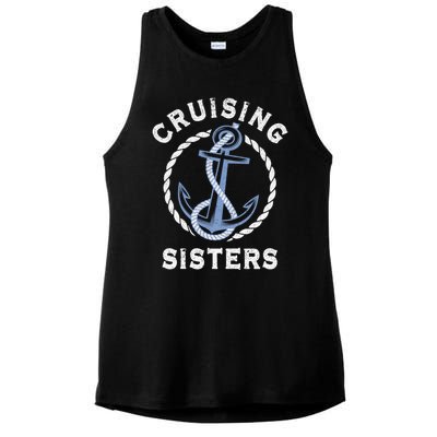 Nautical Vacation Cruising Together Cruising Sisters Cruise Gift Ladies PosiCharge Tri-Blend Wicking Tank