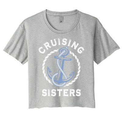 Nautical Vacation Cruising Together Cruising Sisters Cruise Gift Women's Crop Top Tee