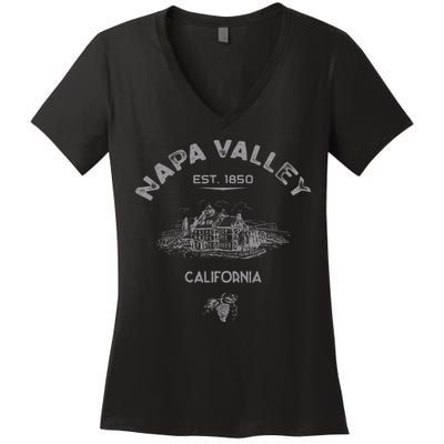 Napa Valley California Winery Souvenir Women's V-Neck T-Shirt
