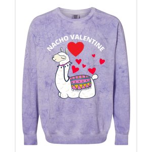 Nacho Valentines Day Costume Llama Meaningful Gift Colorblast Crewneck Sweatshirt