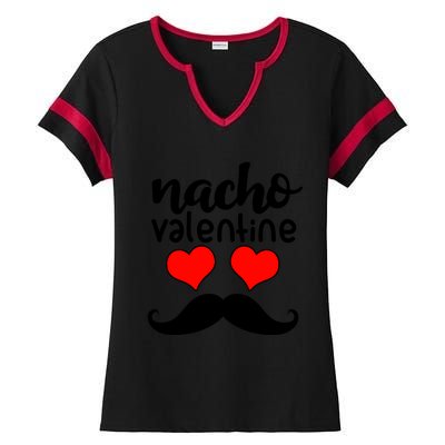 Nacho Valentines Day Funny Costume Matching Couple Gift Ladies Halftime Notch Neck Tee