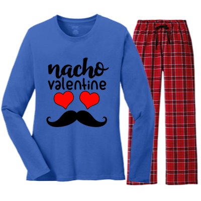 Nacho Valentines Day Funny Costume Matching Couple Gift Women's Long Sleeve Flannel Pajama Set 