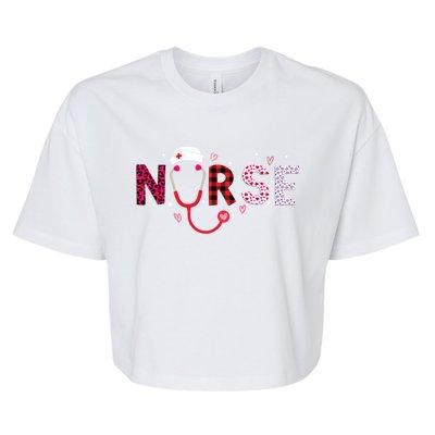 Nurse Valentines Day Love Nursing Student Rn Life Gift Bella+Canvas Jersey Crop Tee