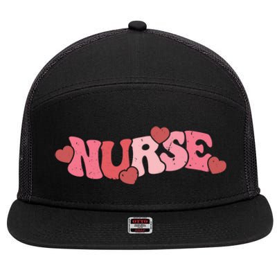 Nurse Valentines Day Valentine Er Icu Nicu Rn Nurses Gift 7 Panel Mesh Trucker Snapback Hat