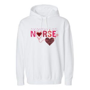 Nurse Valentines Day Cupids Favorite Nurse Life Nurses Women Funny Garment-Dyed Fleece Hoodie