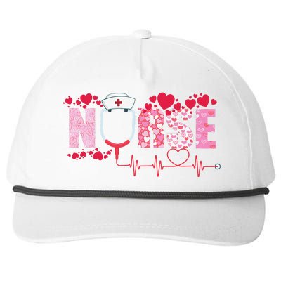 Nurse Valentines Day Heart Stethoscope Cute Love Nursing Snapback Five-Panel Rope Hat