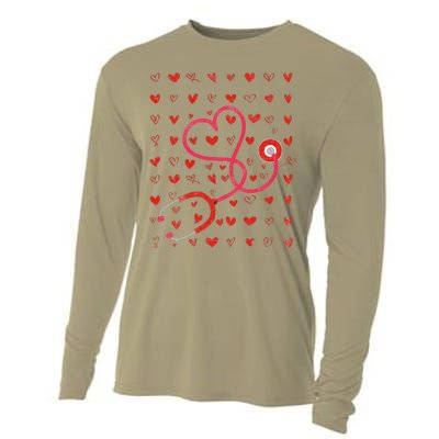 Nurse Valentines Day Valentine ER ICU NICU RN Nurses Women Cute Cooling Performance Long Sleeve Crew