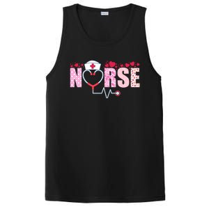 Nurse Valentines Day Hearts Love Valentines Day Nurse Gift PosiCharge Competitor Tank