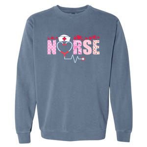 Nurse Valentines Day Hearts Love Valentines Day Nurse Gift Garment-Dyed Sweatshirt