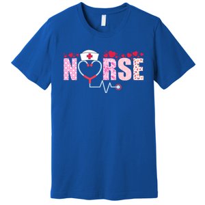 Nurse Valentines Day Hearts Love Valentines Day Nurse Gift Premium T-Shirt