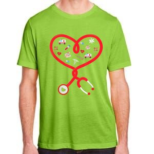 Nurse Valentines Day Nursing Health Worker Stethoscope Love Adult ChromaSoft Performance T-Shirt