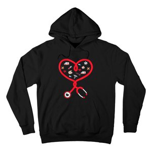 Nurse Valentines Day Nursing Health Worker Stethoscope Love Hoodie