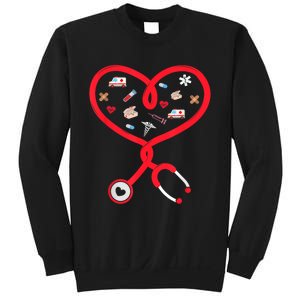 Nurse Valentines Day Nursing Health Worker Stethoscope Love Sweatshirt