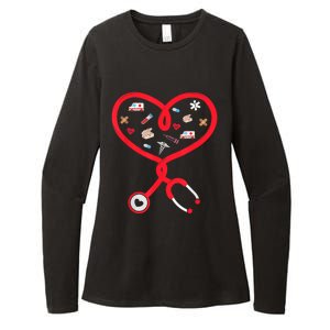 Nurse Valentines Day Nursing Health Worker Stethoscope Love Womens CVC Long Sleeve Shirt