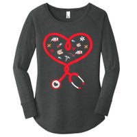 Nurse Valentines Day Nursing Health Worker Stethoscope Love Women's Perfect Tri Tunic Long Sleeve Shirt