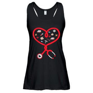 Nurse Valentines Day Nursing Health Worker Stethoscope Love Ladies Essential Flowy Tank