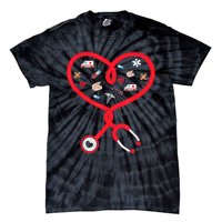 Nurse Valentines Day Nursing Health Worker Stethoscope Love Tie-Dye T-Shirt